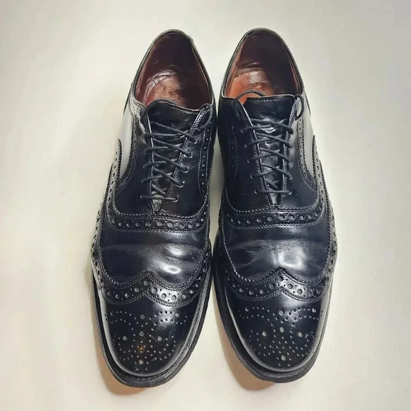 Allen Edmonds McAllister Wingtip Burgundy Oxford‎ Shoes Black 6215 Men\'s Size 9